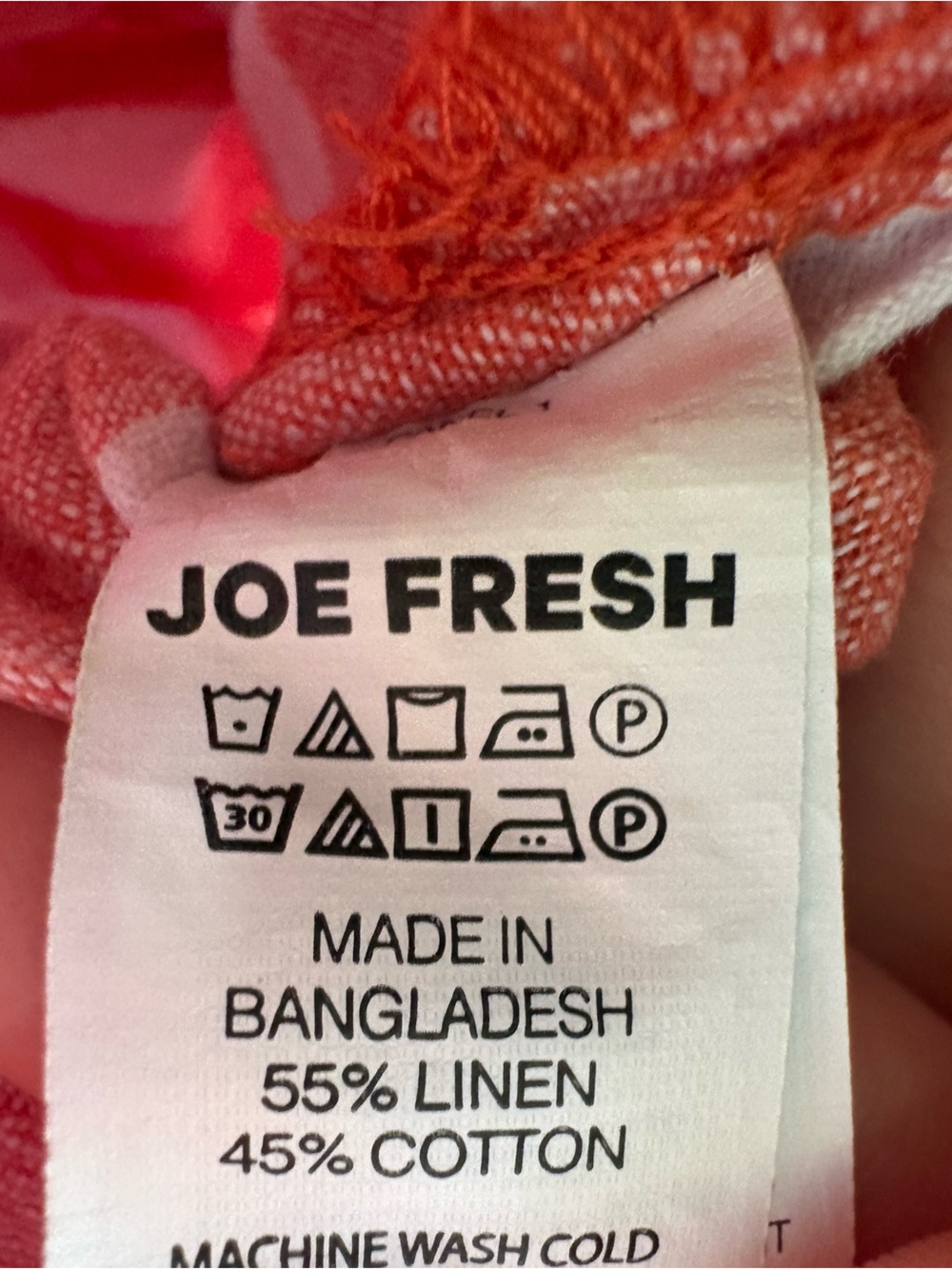 Joe Fresh Red and White Striped Linen And Cotton Wide-Leg Pants - Picture 4 of 4